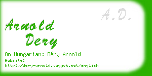 arnold dery business card